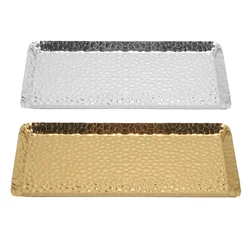 for Silver/gold Dessert Restaurant Purpose Dishwasher Safe Plate Trays Steel Home Multi Hammered Tray Stainless  Kitchen Towel