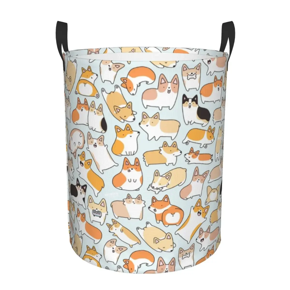 

Custom Corgi Doodled Laundry Hamper Large Storage Basket Welsh Corgis Dog Kids Nursery Toy Organizer