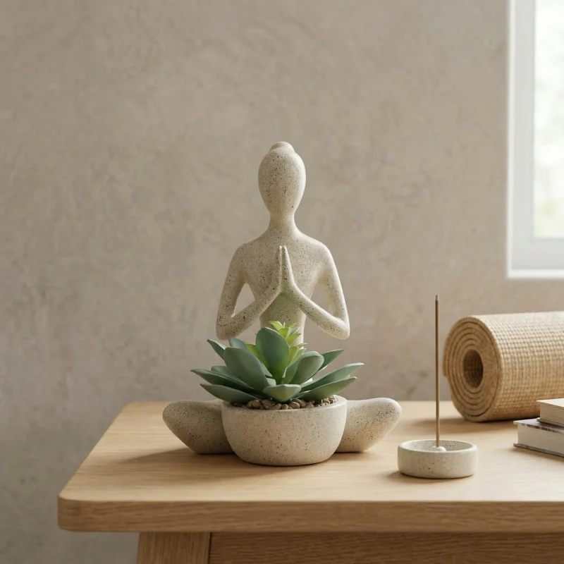 Cross-border best-selling yoga figure resin ornament, simple sculpture