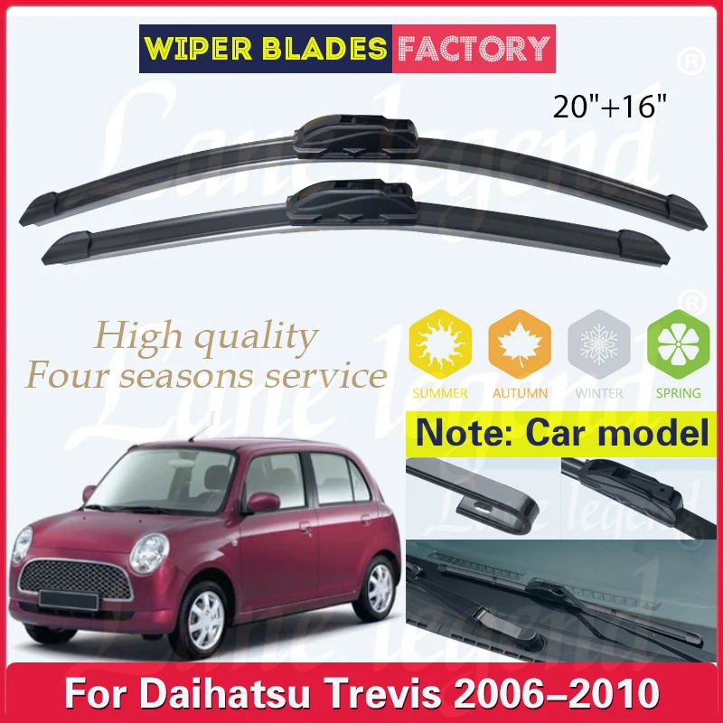 

Car Wiper Blades For Daihatsu Trevis 2006 2007 2008 2009 2010 Windshield Windscreen Front Window Blades 20"+16" Car Accessories