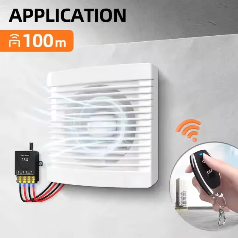 433MHz Wireless 30A Learning Code Remote Module 110V‑230V Ceiling Fan Water Heater Light Switch Tool