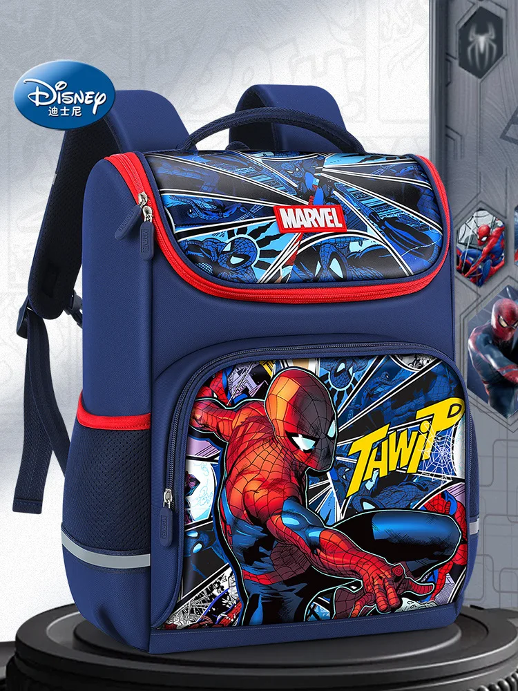 

Disney Marvel Boys School Bags Spider Man Grade 1-4 Primary Student Shoulder Orthopedic Backpack Large Capacity Gifts Mochilas