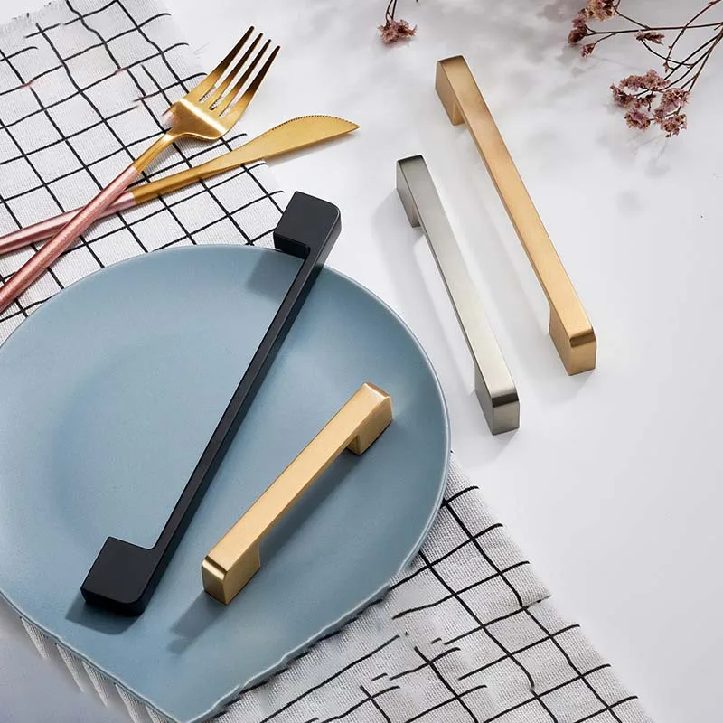 Light Luxury Cabinet Zinc Alloy Hardware Accessories American Black Handle Light Luxury Drawer Wardrobe Door Single Hole Handle