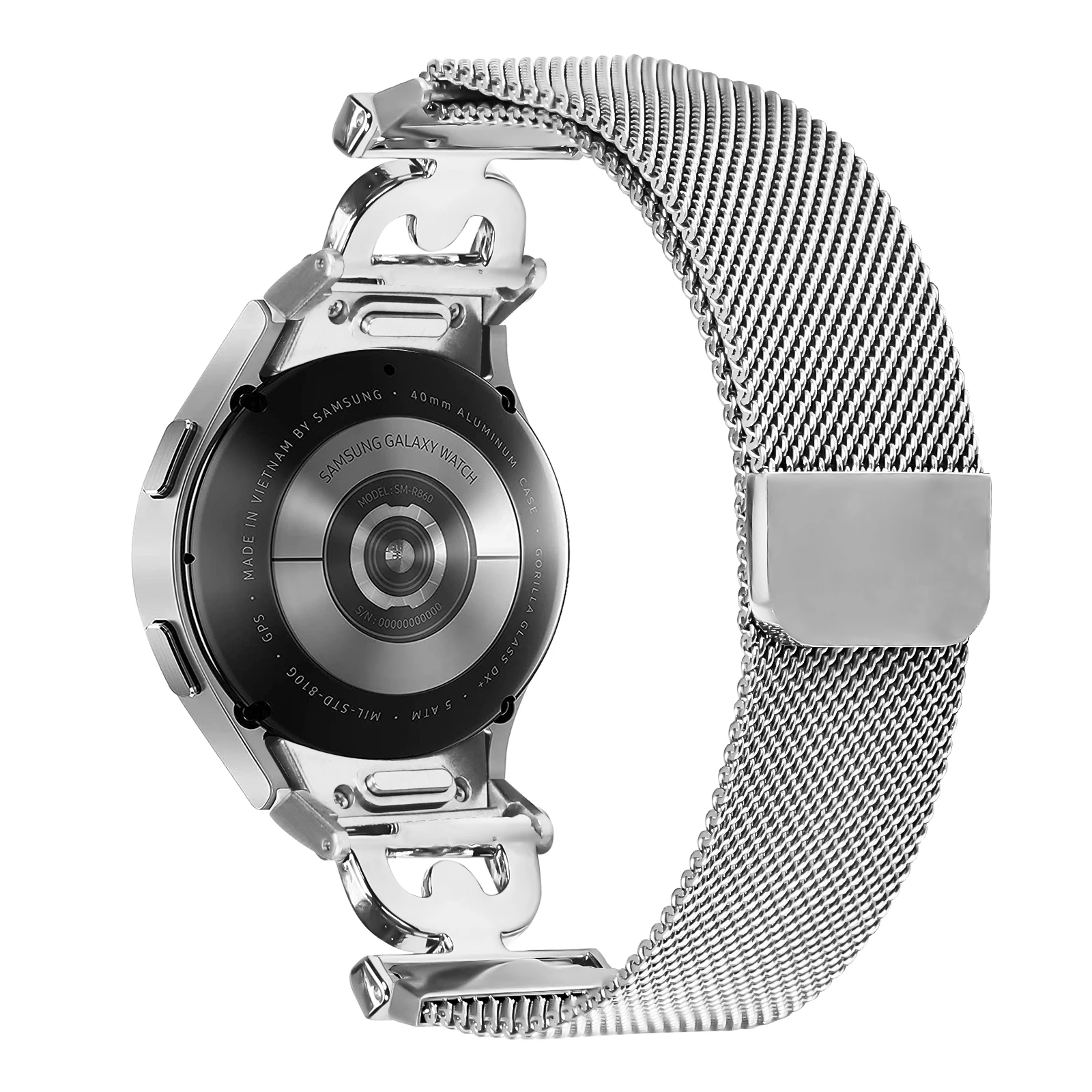 Pulseira milanesa de ajuste rápido sem lacunas para samsung galaxy watch 7 fe 6 5 4 clássico 43mm 47mm 40mm 44mm 42 46mm pulseira de laço magnético