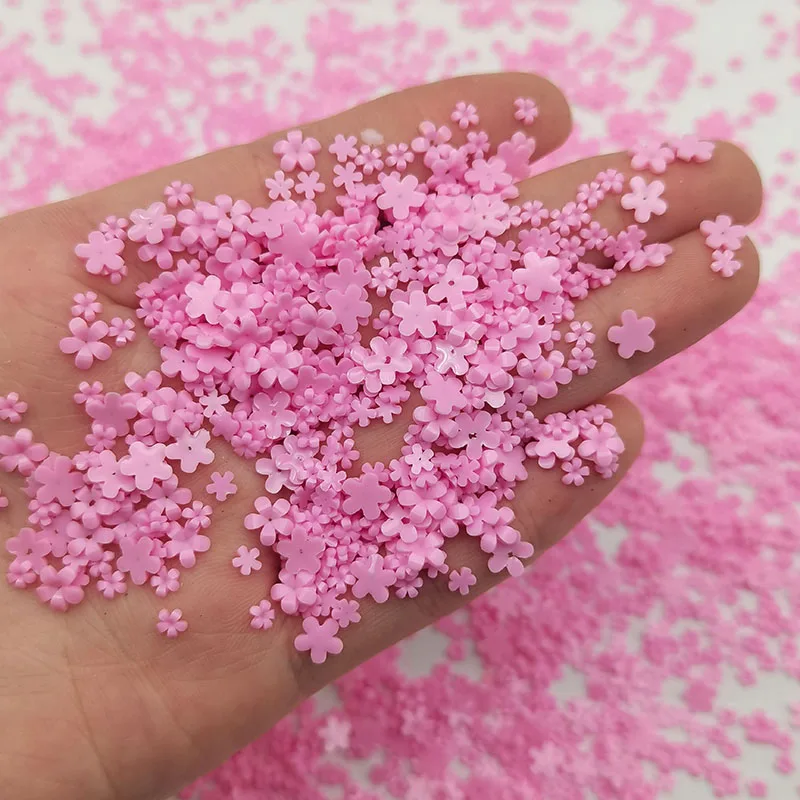 1000pcs/bag 3D Acrylic Flower Nails Charms Mixed Size Color Nail Art Decoration Rhinestones Florets Jewelry DIY Nail Accessories