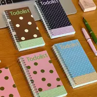 Korean Retro Creative Polka Dot Coil To-do List Student Handbook High-looking Ins Style Diy Notepad Spiral Binding Office Gift 2