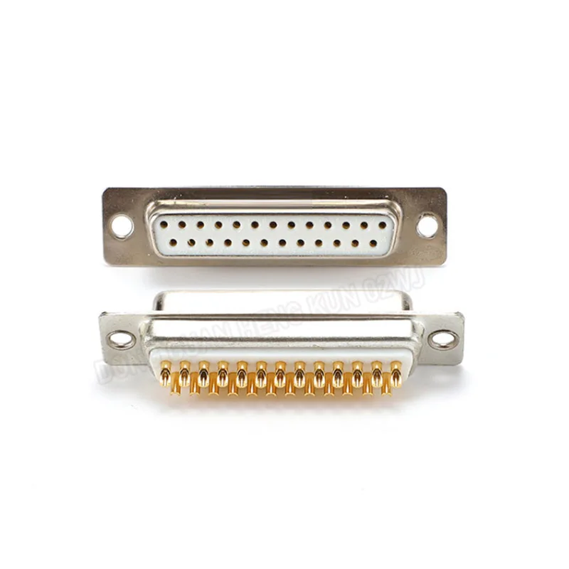 AMP DB25 Male/Female Plug Metal Shell Kit 2 Rows 25 Pin Serial Port Connector D-SUB 25 Adapters Solid Needle Gold Plating