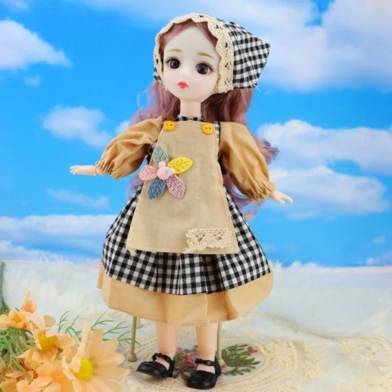 30cm Girl Princess Doll Cute Sweet Face 1/6 BJD Dress Up with Clothes Shoes 20 Joints Movable Child Birthday Gift Kids Doll Toys