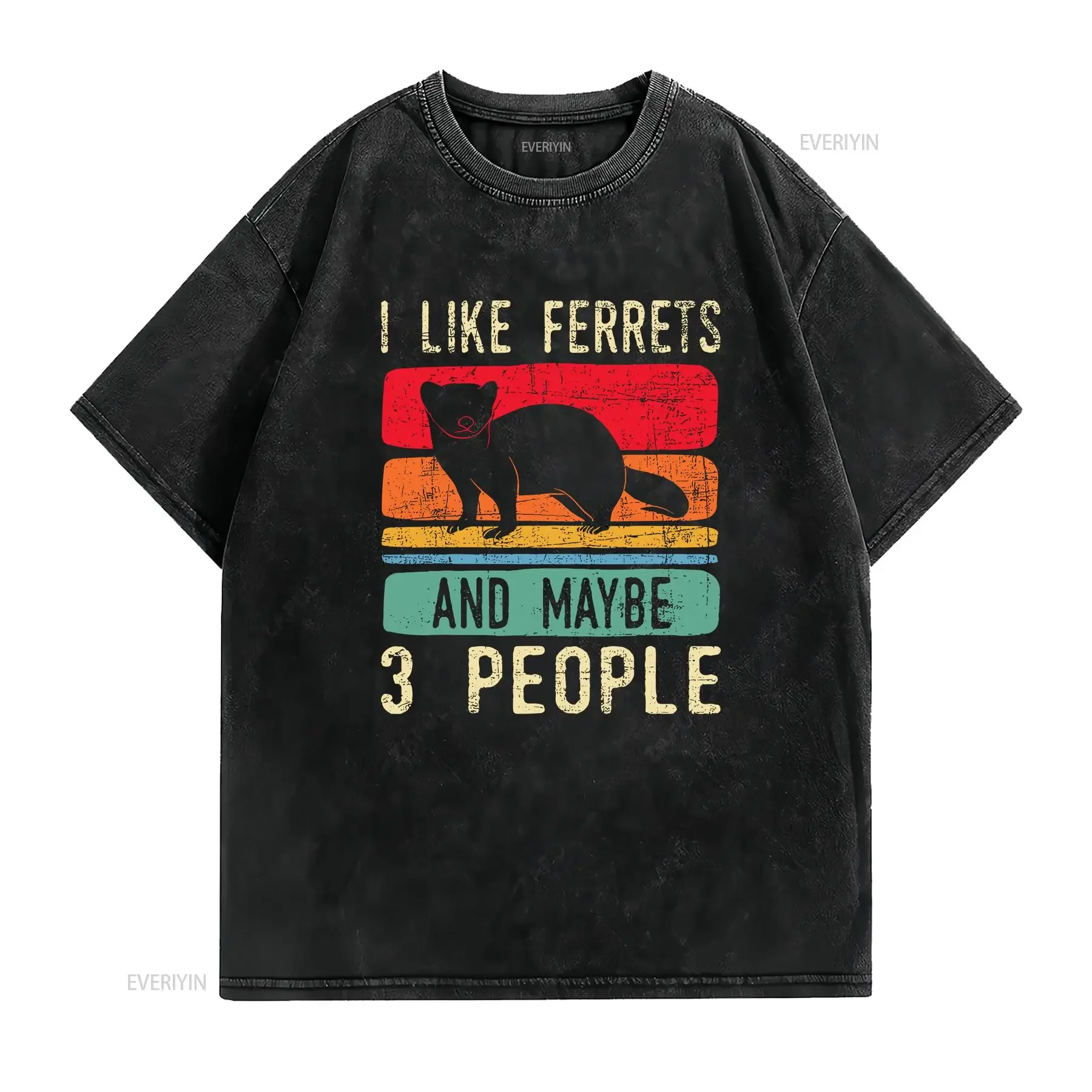 I Like Ferrets Ferret Lover Pet Owner Zoo Animal T shirt vintage Washed Stretched Unisex streetwear fashion Breathable