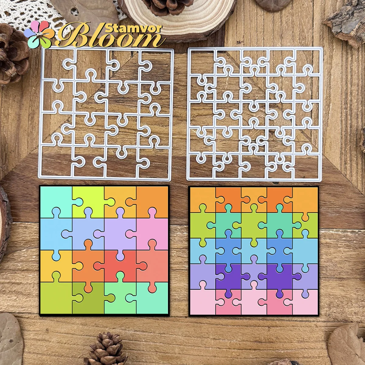 Original schöne M Größe Puzzles Hintergrund Metall Stanzformen Scrapbooking dekorative Prägung