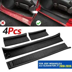 4pcs Car Door Sill Guards Kit for Jeep Wrangler JL JLU 2018-2024/Jeep Gladiator JT 2020-2022