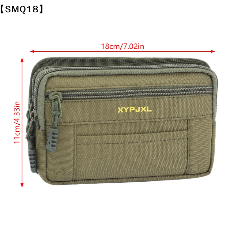 Men Canvas Mobile Phone Purse Mini Coin Small Square Belt Bags Multi-Compartment Fanny Wallet Pouch Man Pocket Design Waist【SMQ】 view 6