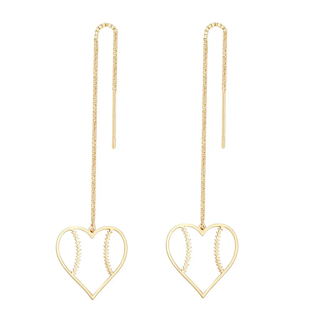 

Stainless Steel Softball Dangle Earring for Womens' Daily Jewelry (gold)