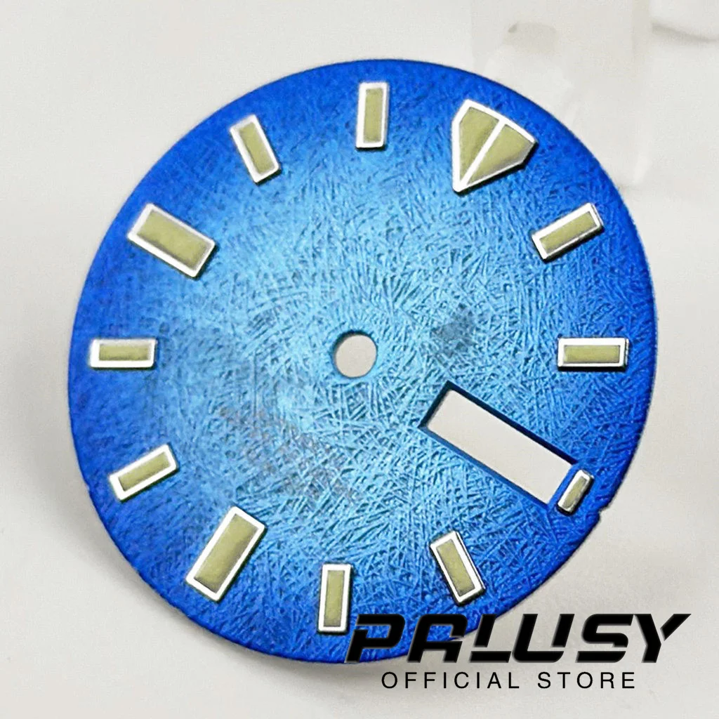 NH36 29mm quadrante dell'orologio blu verde luminoso per parti di ricambio del movimento NH36 Fit 3 in punto 3.8 in punto corona