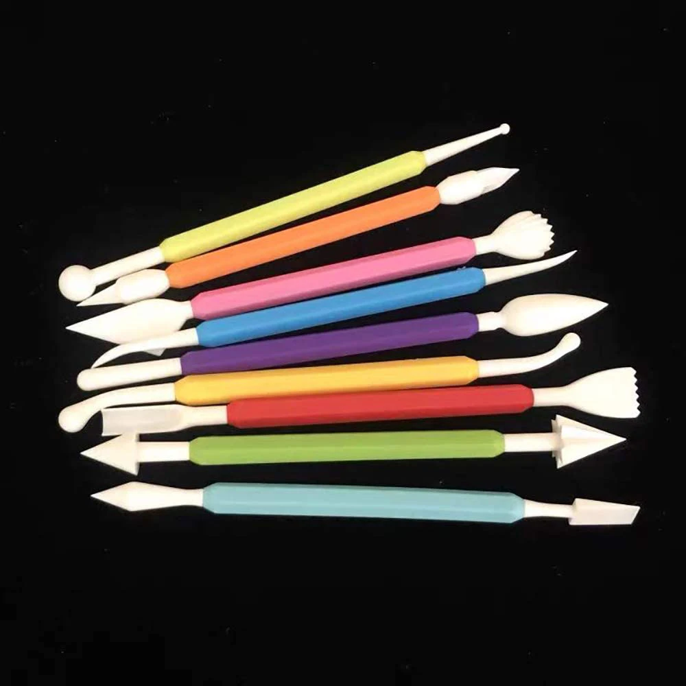 9Pcs Set Cake Fondant Modelling For Beginners Carving Supplies Decorating Sculpting Gum Paste Tool 0986