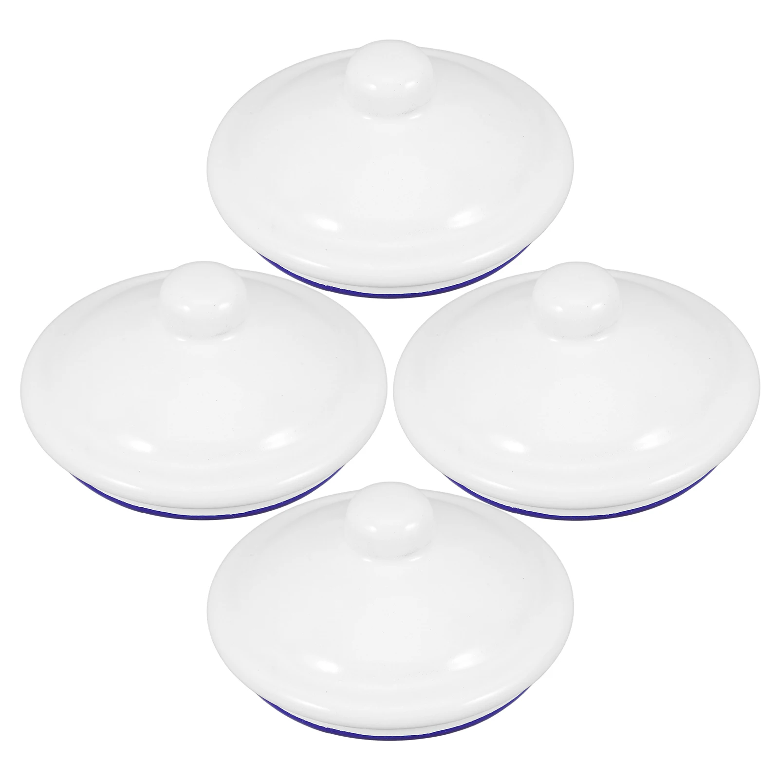 

4Pcs Enamel Cup Lid Stable Reusable Cover for Tea Mug Water Cup Heat Resistant Spill Proof Travel Friendly Accessory