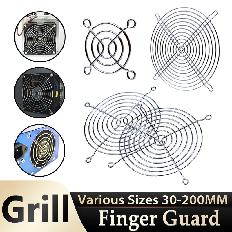 

Металлическая решетка Gdstime, защита для пальцев, защитная сетка, вентиляторная решетка, 30/40/60/80/120/140 мм, различные размеры, охлаждающий вентилятор постоянного тока, решетка для вентиляторов ПК