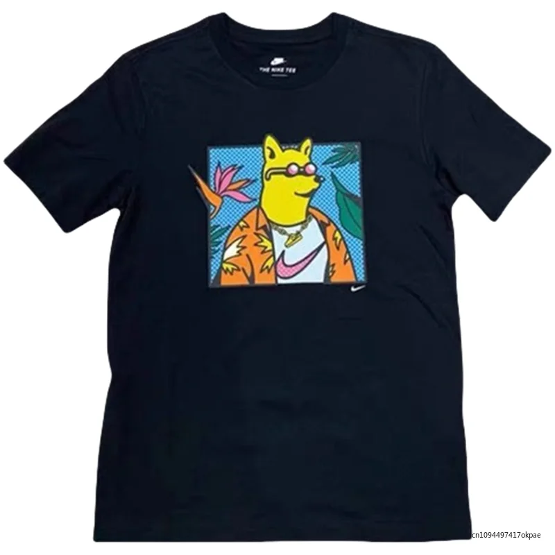 

Nike 32578 Summer 170 Grams Ice Porcelain Cotton T-shirt Three Standard Consistent White Color M-5XL