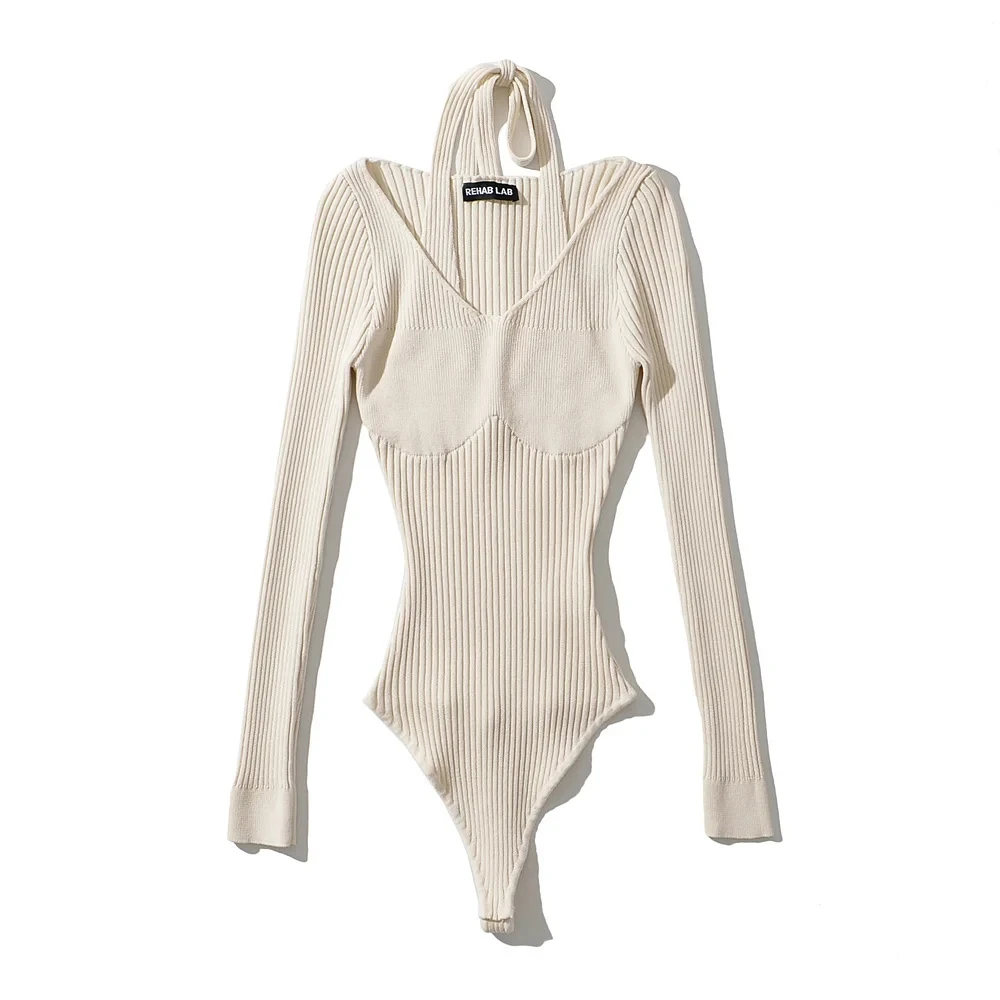 

Slim Fit V-Ne Long Sve Knitted Rer Women's Faionable Versatile Autumn New Arrival Street Sle Color