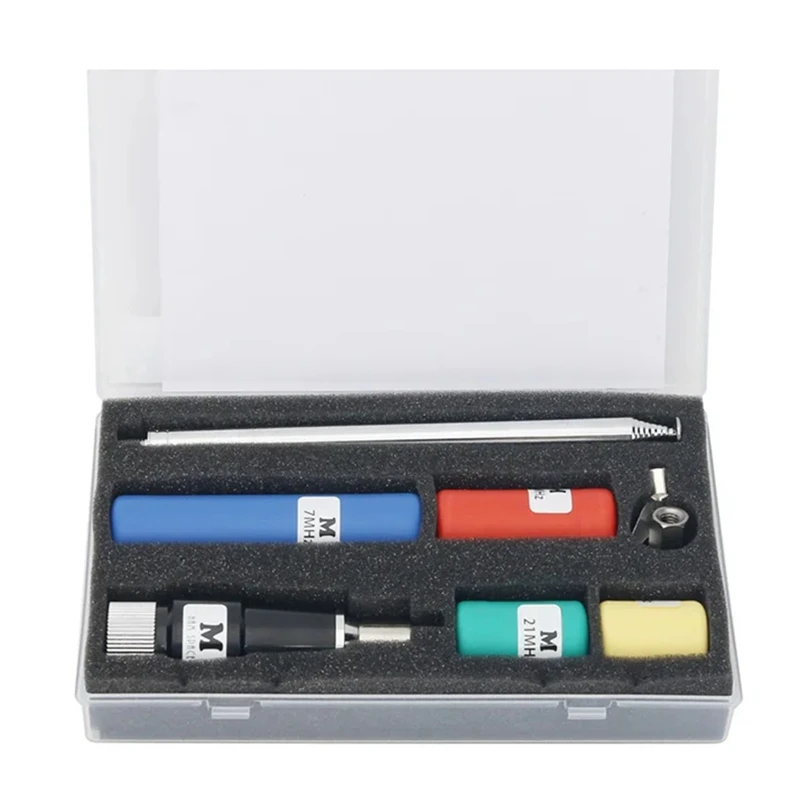 MA-01 V2.7 Kit de antena telescópica portátil GP 7Mhz 100W Antena de ondas curtas com bobina de 7Mhz/14Mhz/21Mhz/28Mhz Fácil instalação