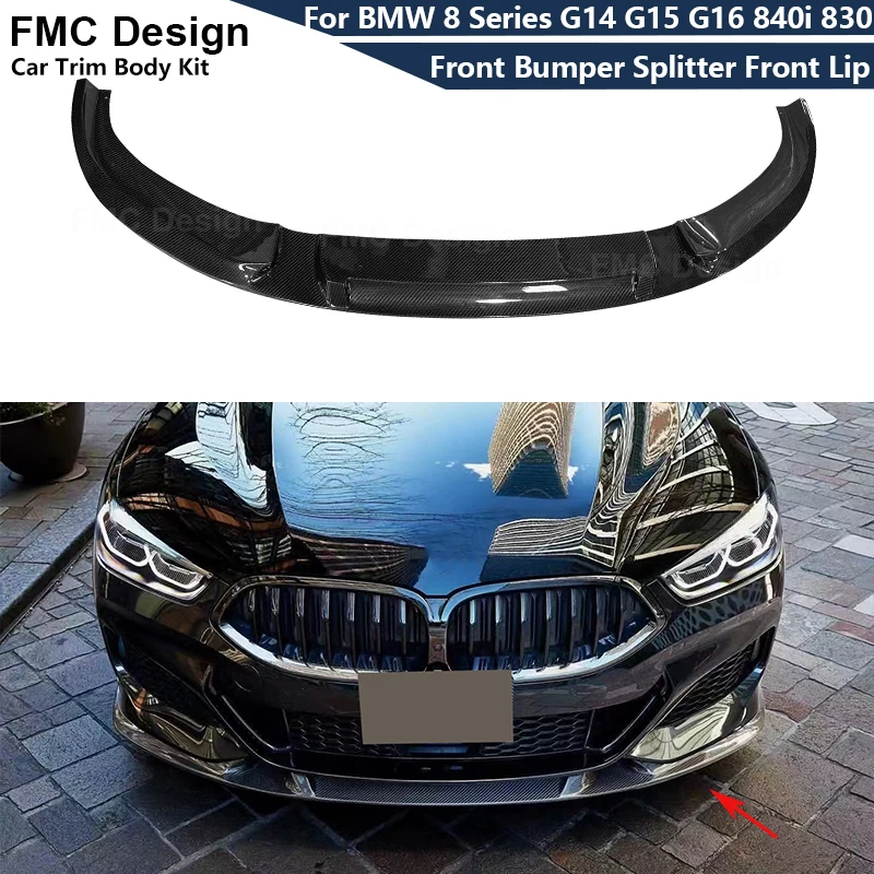 

For BMW 8 Series G14 G15 G16 840i 850i 2018+ Carbon Fiber Car Front Bumper Splitter Front Lip Chin Spoiler Diffuser Body kit