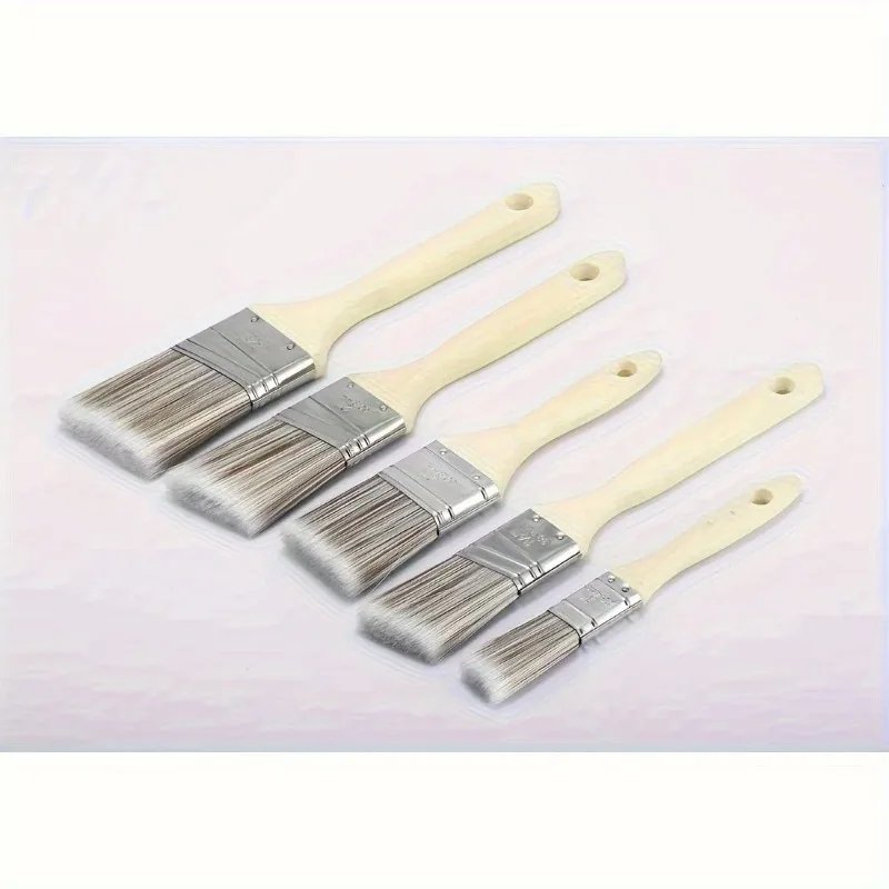 

Набор кистей из 5 предметов, коническая синтетическая щетина для детальной работы на стенах, оконных рамах и заборов. Инструменты профессионального уровня.