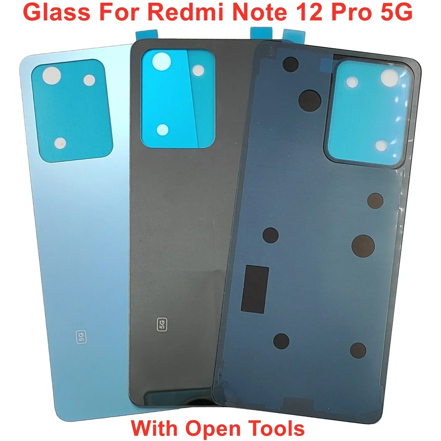 A+++ Glass Back Lid Door For Xiaomi Redmi Note 12 Pro 5G Battery Cover Hard Rear Housing Panel Case With Adhesive Glue