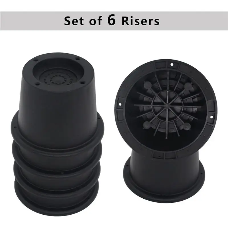 ABWZ-12Pack Furniture Risers Black Bed Risers 2.3Inch,Bed Lifts Risers For Sofa,Couch,Desk,Extenders Supports Up To 1,300 Lbs