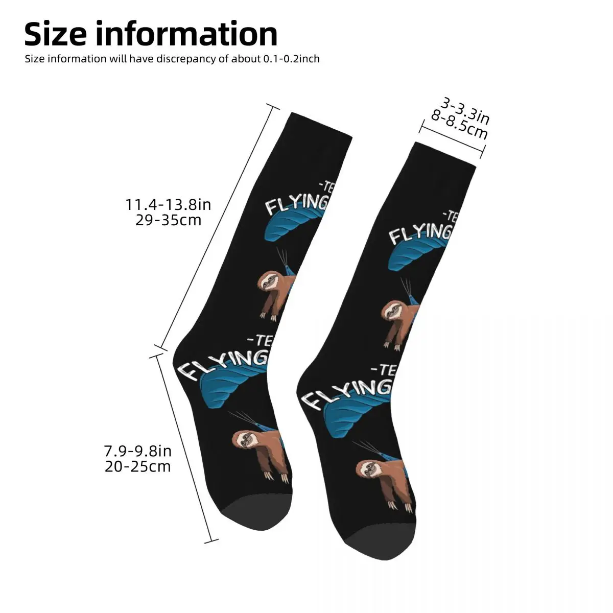 Paragliding Flying Sloth Sunglasses Skydiver Paraglider Socks High Quality Stockings All Season Long Socks for Man's Woman Gifts