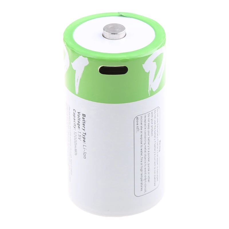 1.5V 12000mWh D Size USB Charging Lithium Rechargeable Battery For Gas Stove