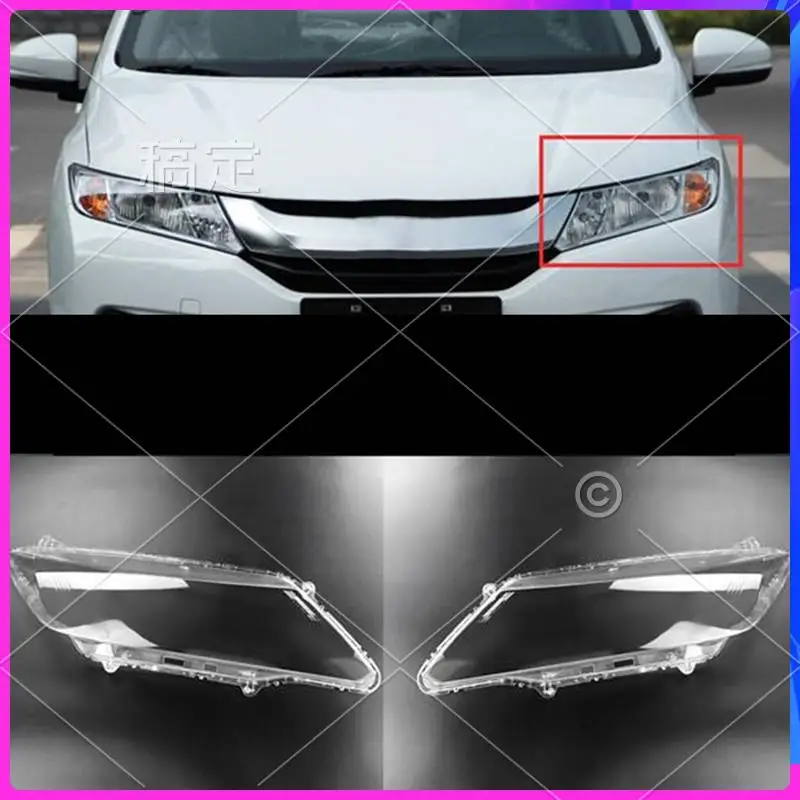 

AR-для Honda City 2015-2018 автомобильная левая фара, прозрачный абажур, корпус фары, запасные части для линз