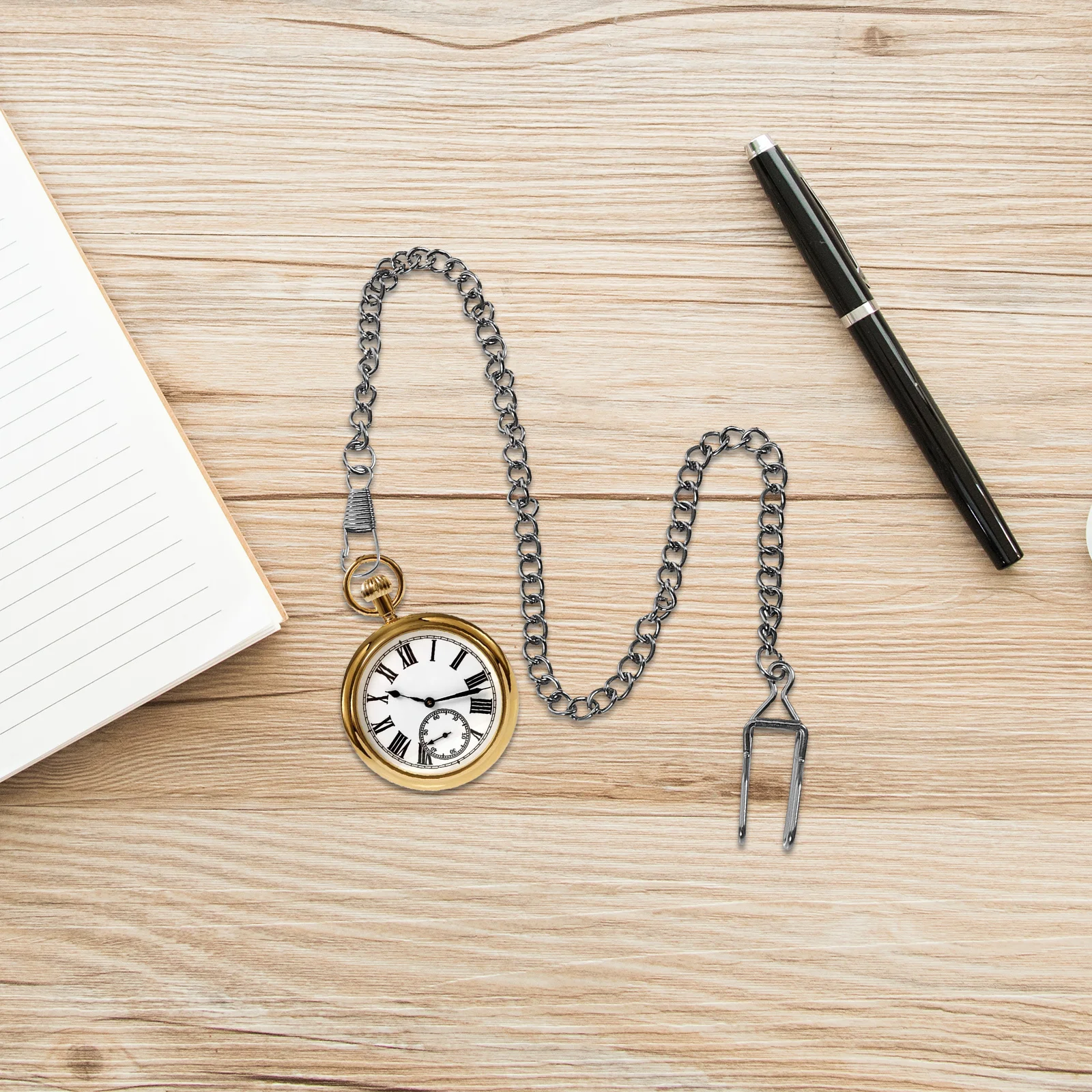 3개 빈티지 포켓 시계 체인 합금 클립 로브스터 클립 메탈 체인 레트로 시계 액세서리 정장 조끼 체인 장식용