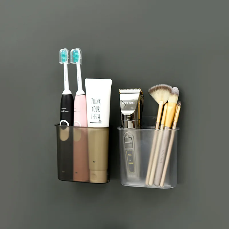 Bathroom Wall Mounted Toothbrush Toothpaste Holder Dental Cosmetic Storage Box Kitchen Chopsticks Spoon Storage Rack Organizer