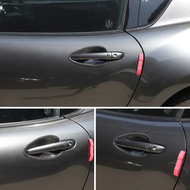 

4Pcs Real Carbon Fiber For Mazda MX-5 ND 2016-2025+ Car styling car exterior door bowl decoration sticker protection accessories