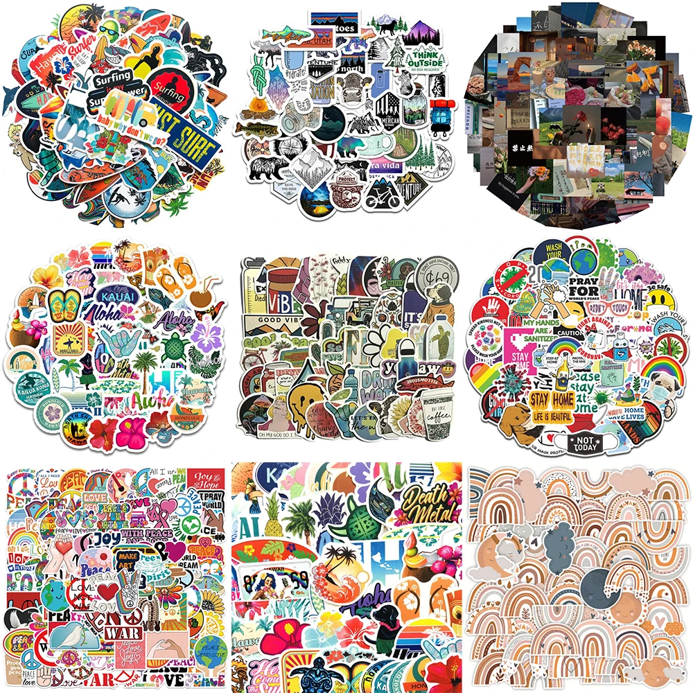 10/30/50PCS Small Fresh Stickers Series Creative Cartoon Graffiti Removable Luggage Skateboard Laptop Decorative Toys Wholesale