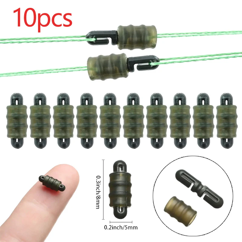 Conector de liberación rápida para pesca de carpa, jaula de cebo antienredos, Clip de aparejo, cuenta de alerta de fundición pesada, herramienta de pesca alimentadora alemana, 10 Uds.