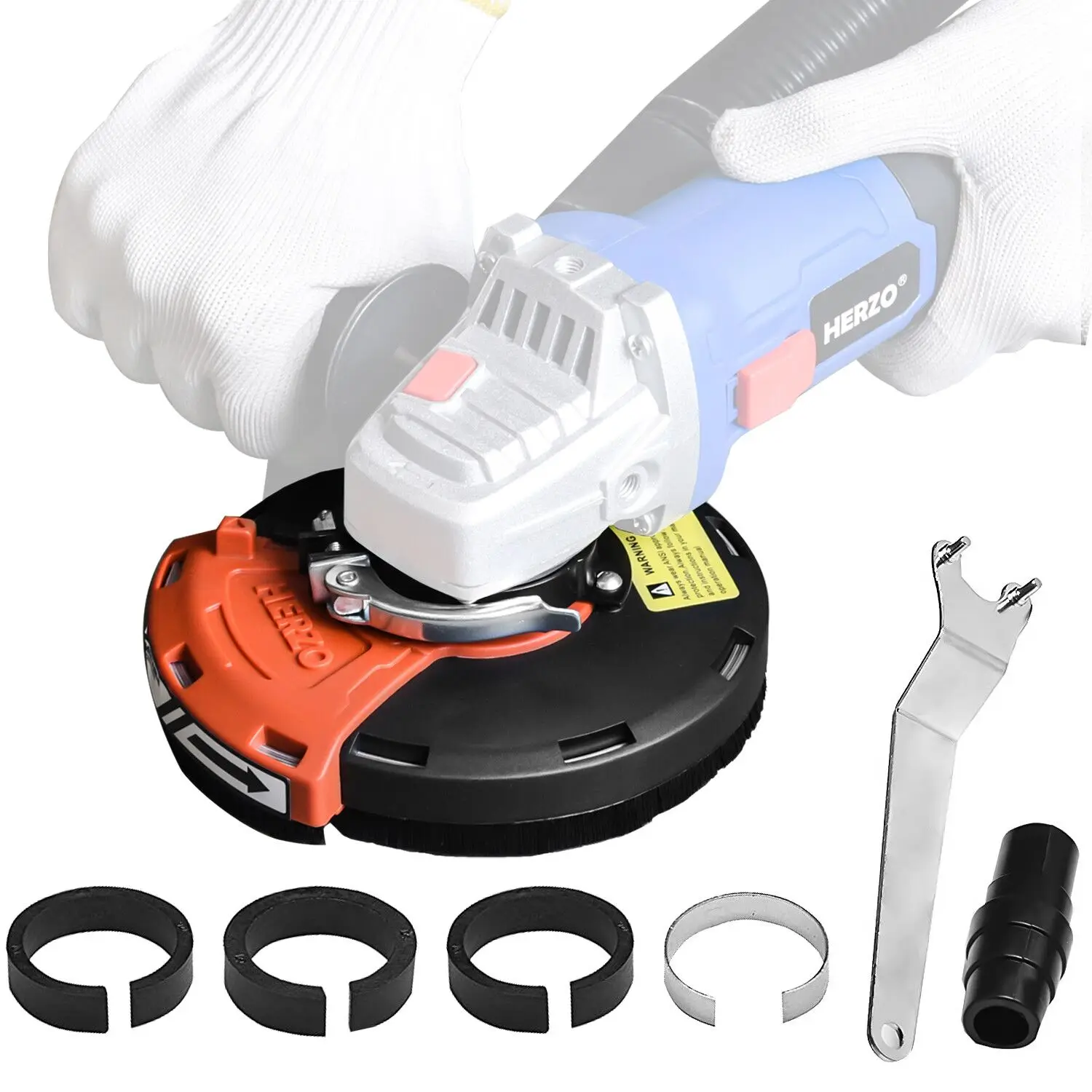 Imagem -06 - Herzo-sudário de Moagem para Angle Grinder Coletor de Poeira Coleta de Poeira de Pedra de Concreto Gt119180c 180 mm 7