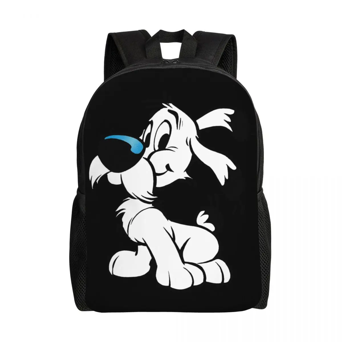 Mochilas Escolares Asterixs para Homens e Mulheres, Bookbag Fits 15 "Laptop, Engraçado Openable Cartoon Dog Idefix Bags