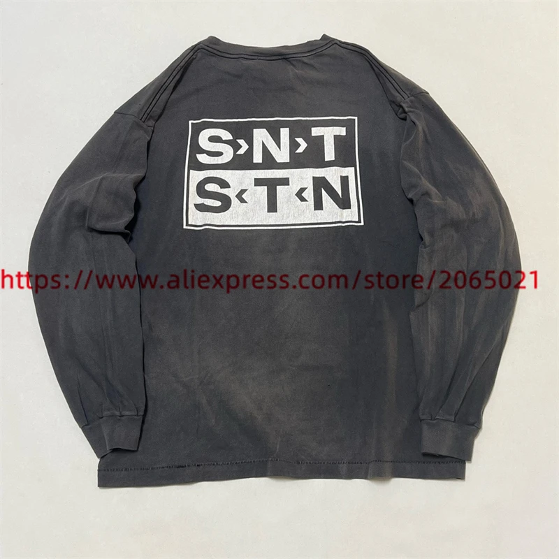 Washed Saint S N T LS TEE/BLACK T Shirt Men Women 1:1 Top Quality T-shirt Casual Tops Tee