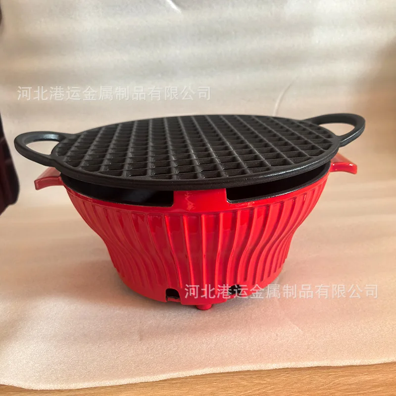 

Набор чугунного угольного гриля для домашнего и наружного использования, подходит для барбекю, заваривания чая и обогрева