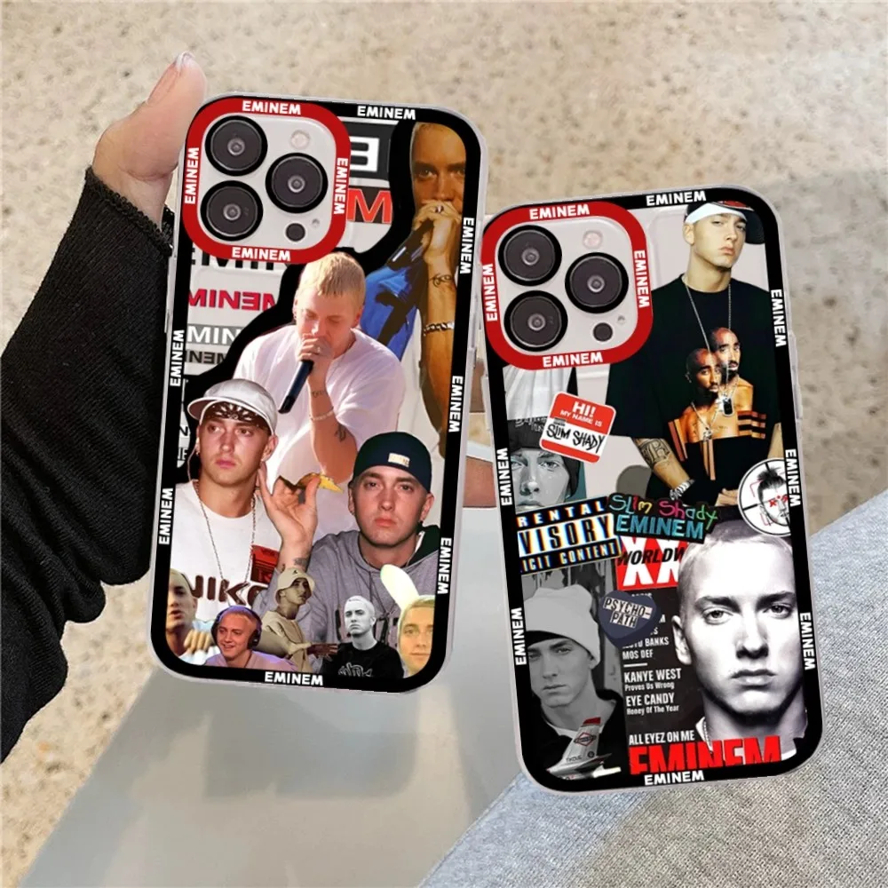 Rapper Eminem Phone Case For iPhone 15 11 12 13 14 Mini Pro Max XR X XS TPU Clear Case