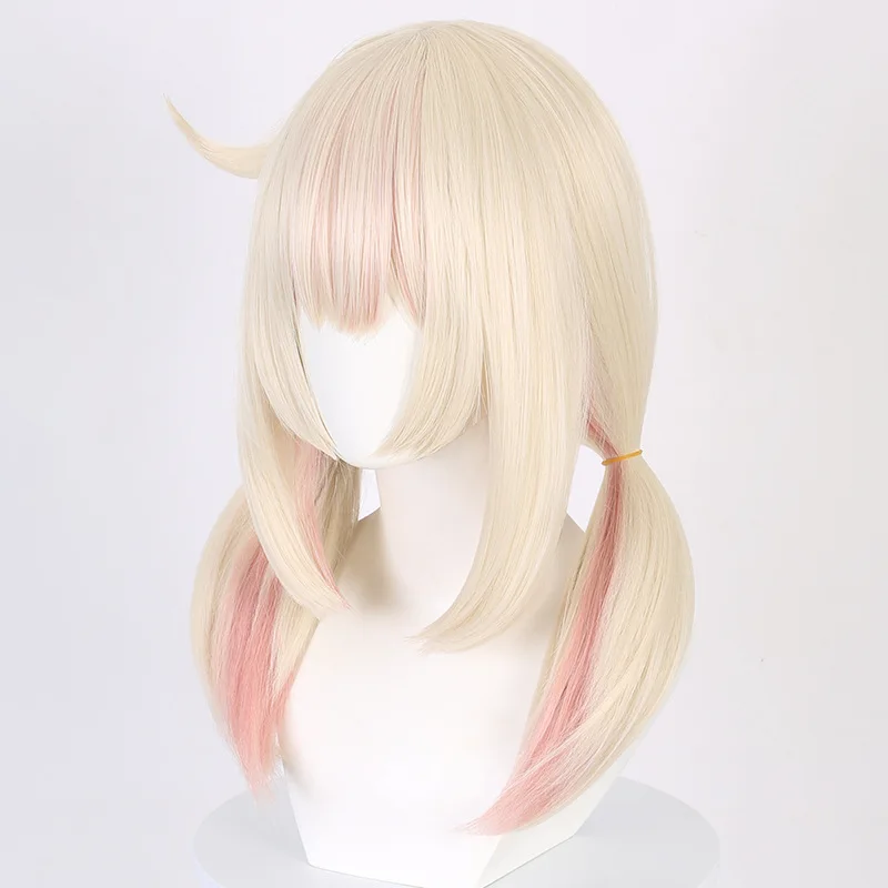 Genshin Impact Klee Cosplay Wig Light Pink Gradient Style Matte Silk Wig Little Witch Look