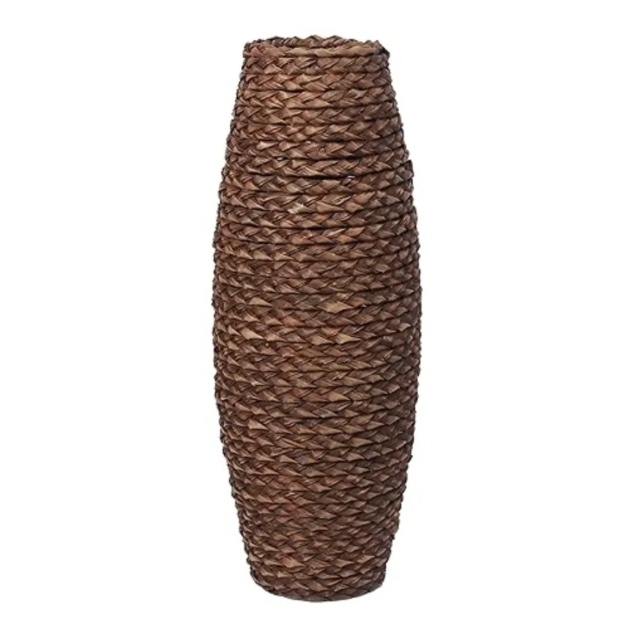 

20" Woven Floor Vase Wood and Grass Tall Decorative Vase for Pampas, Living Room, Entryway and Home Décor