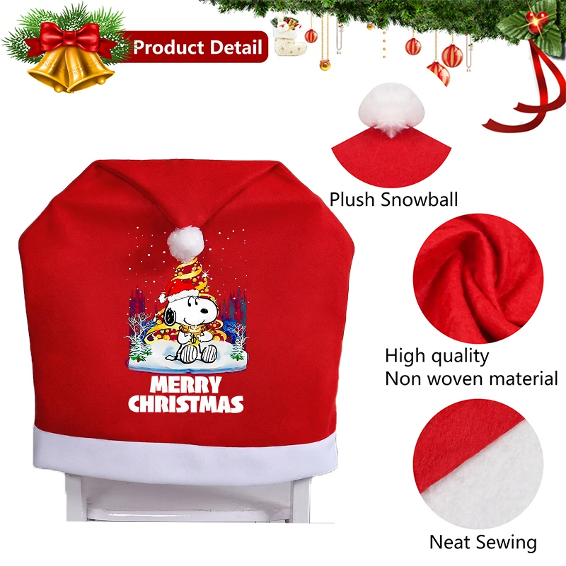 

Snoopys Christmas Chair Cover Christmas Supplies Cute Home Decoration Festive Atmosphere Xmas Party Restaurant Dress Up Gifts