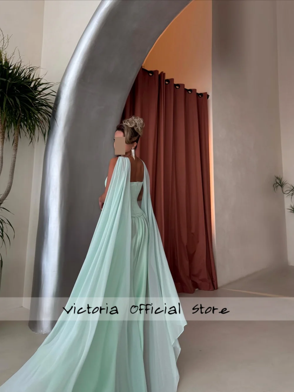 فساتين سهرة رسن باللون الأخضر العطري فاخرة وأنيقة في دبي على شكل حرف A فساتين استقبال ذات ثنيات رداء السهرة حسب الطلب