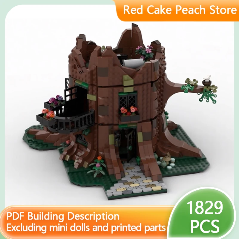 

City Street View Model MOC Building Bricks Tree Stump House Modular Technology Children Holiday Gifts Assemble Toys Suit