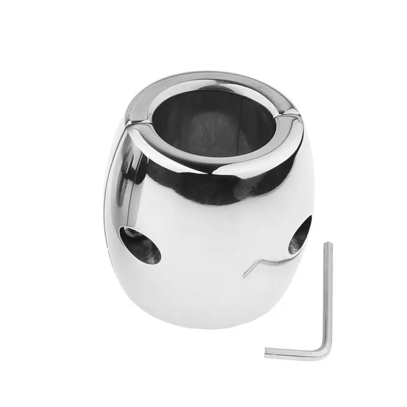 Stainless Steel Screw Magnetic Suction Negative Yang Ring Testicular Ball Stretcher Scrotal Penis Restraint Ring Adult Sex Toy