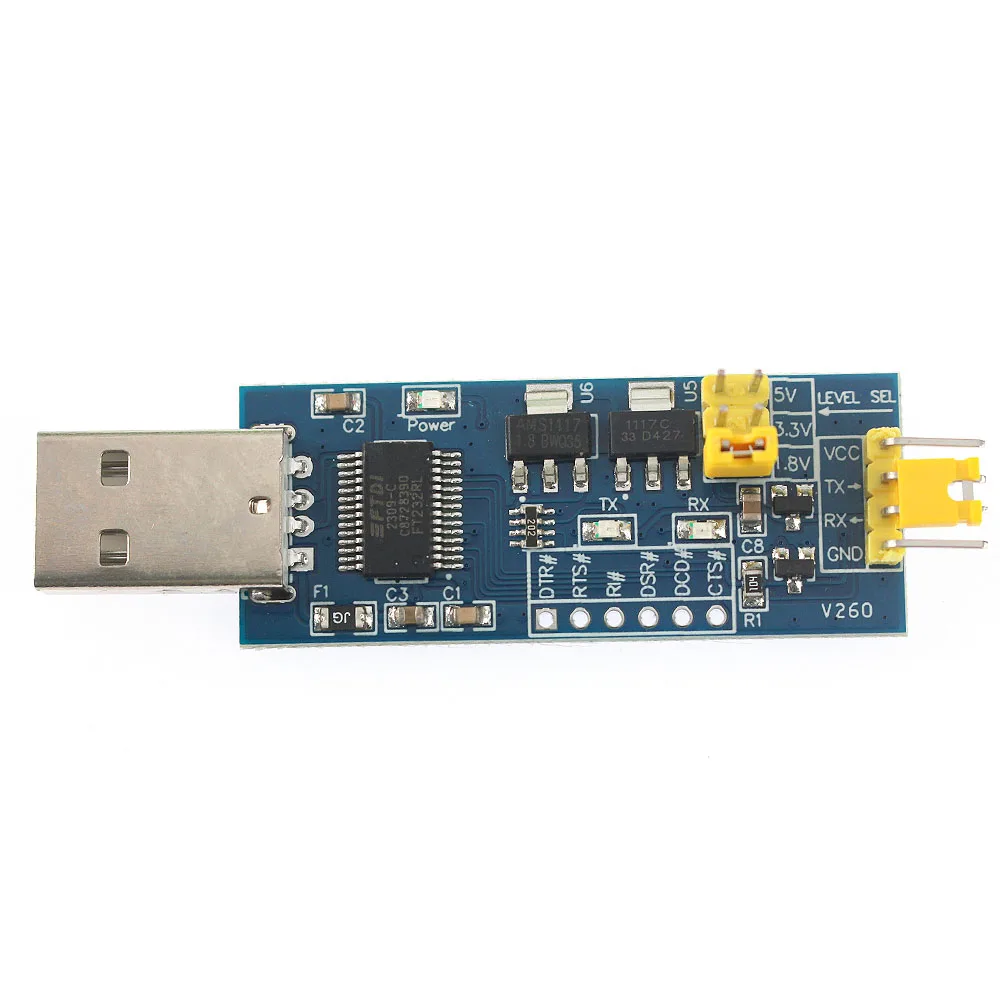1/2 قطعة FT232RL USB إلى TTL وحدة مهايئ مسلسل 5 فولت/3.3 فولت/1.8 فولت مستوى محول UART تنزيل كابل لاردوينو