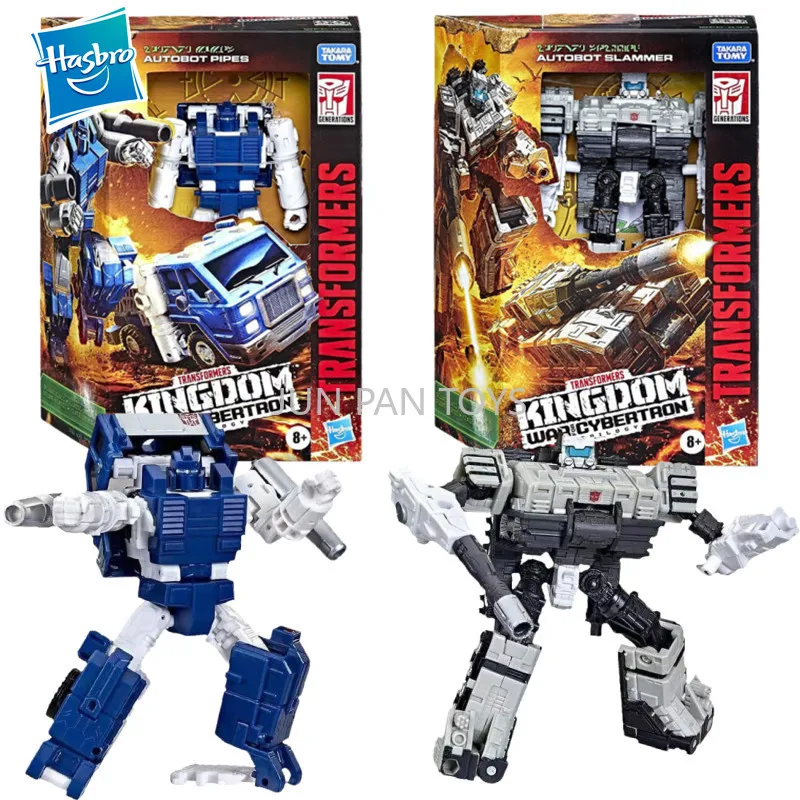 Takara Tomy-Hasbro Transformer Toys, War for Cybertron Kingdom, Autobot Deluxe Class, Sampling Pipes, Action Figure Model