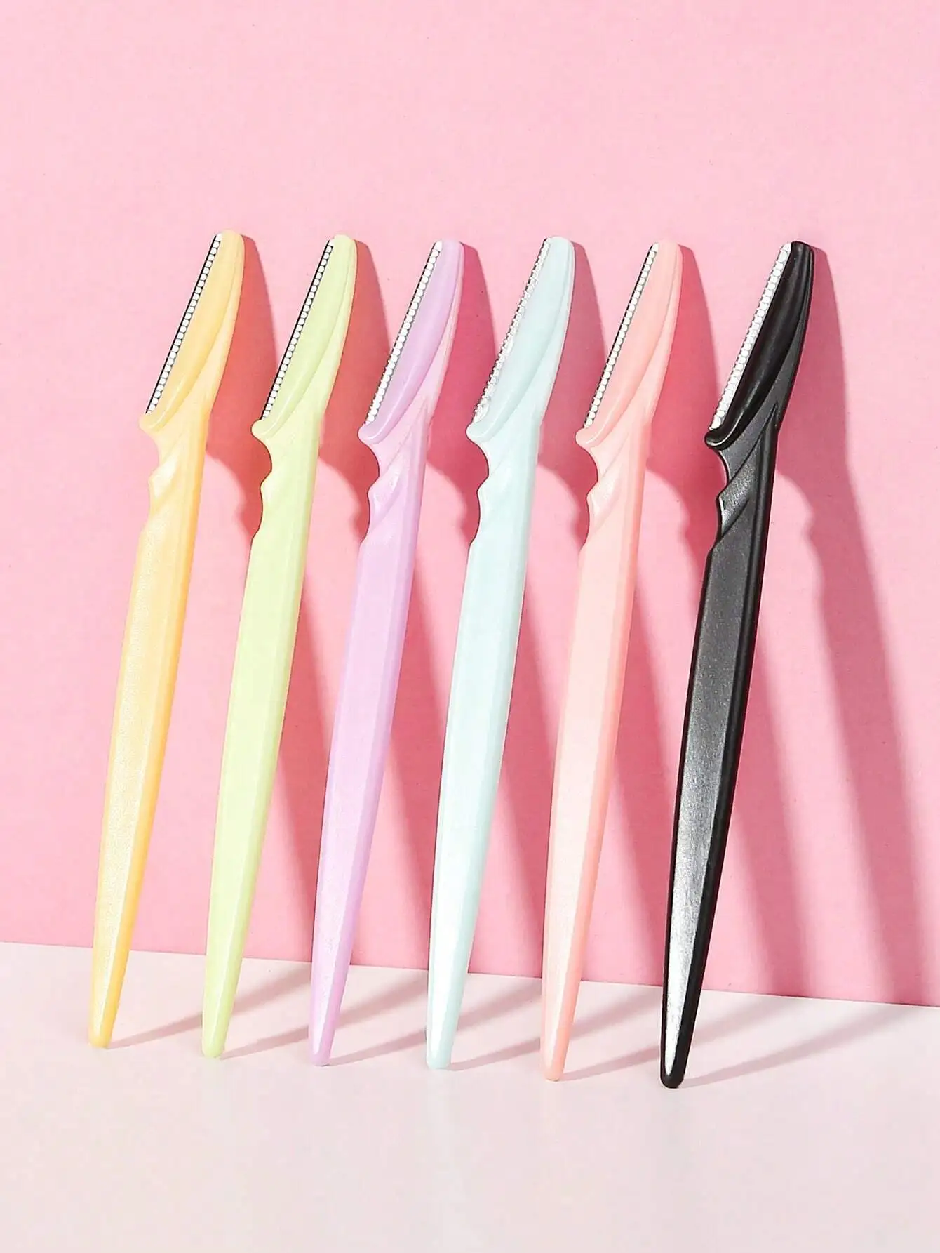 6pcs Clear Plastic Box Packed Stainless Steel Straight Handle Shaving Razor With Cap, Beauty Tool,Makeup,Cheap,Room Decor,Vanity,Travel,Bedroom,Makeup Accessories,Eyebrow Razor,Cheap,Stocking Stuffers,Makeup,Makeup Tools,Cheap Stuff sb2402210411424440